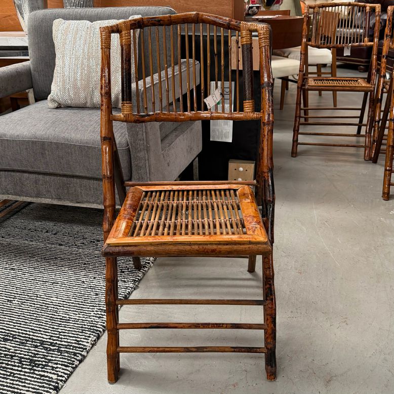 Vintage Folding Bamboo Chair 18x24x34 (4 Avail)