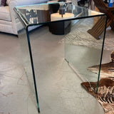 Late 19th Century 1/2" Glass Waterfall Side Table 22x28x28