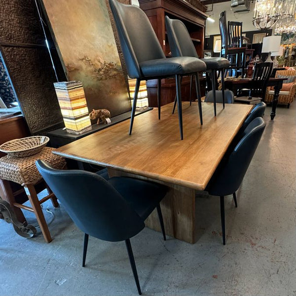Burke Dining Table W/6 Blueberry Side Chairs 75x41x30