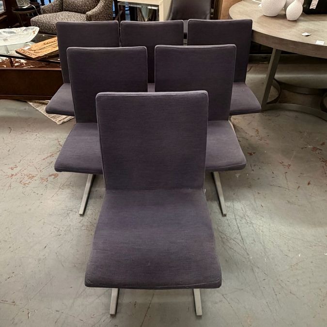 SET/6 Gray BoConcept "Mariposa" Dining Chairs 17x24x32