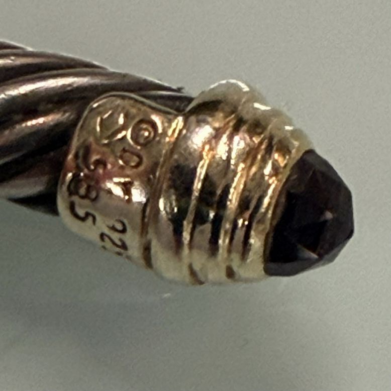 David Yurman SS/14K Amethyst Cable Classic