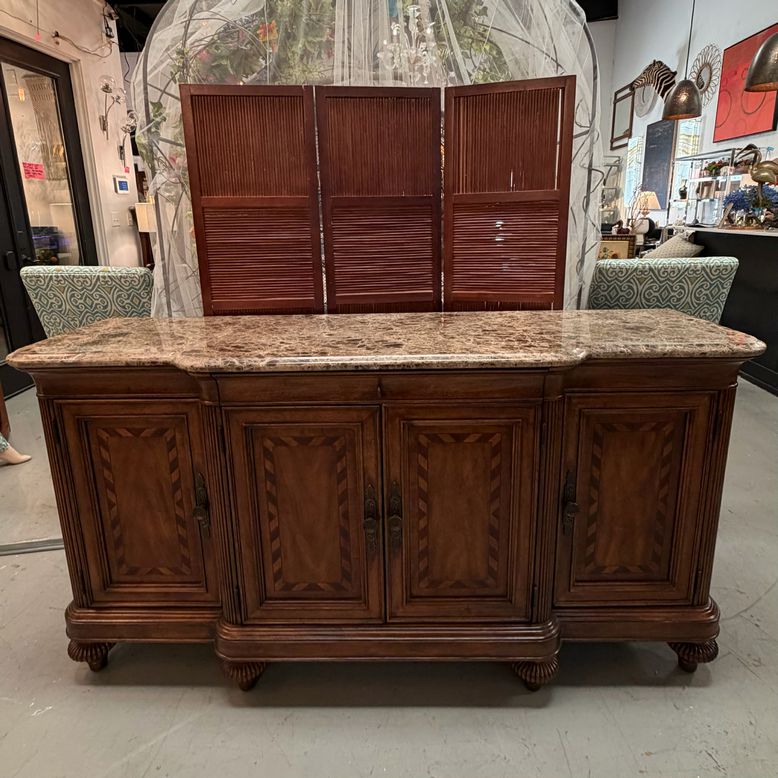 Thomasville Earnest Hemingway Collection Marble Top Sideboard 74x21.5x38.5