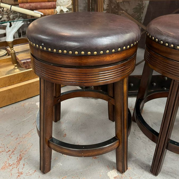 S/3 Leather Swivel Counter Stools 18"Diax25"H