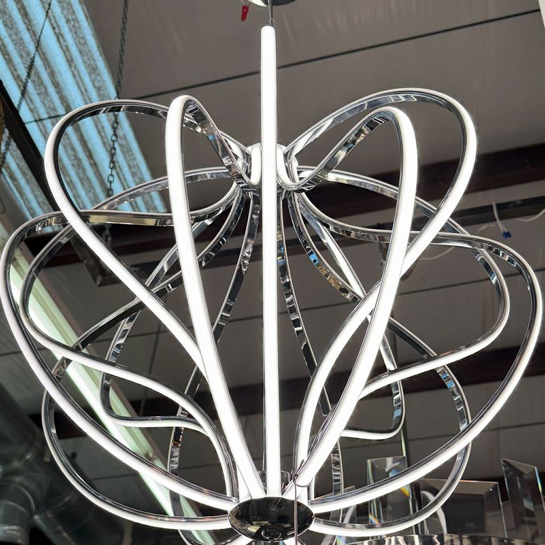 Corbett Lighting E2 Aura 24" Round LED Chrome Chandelier Pendant