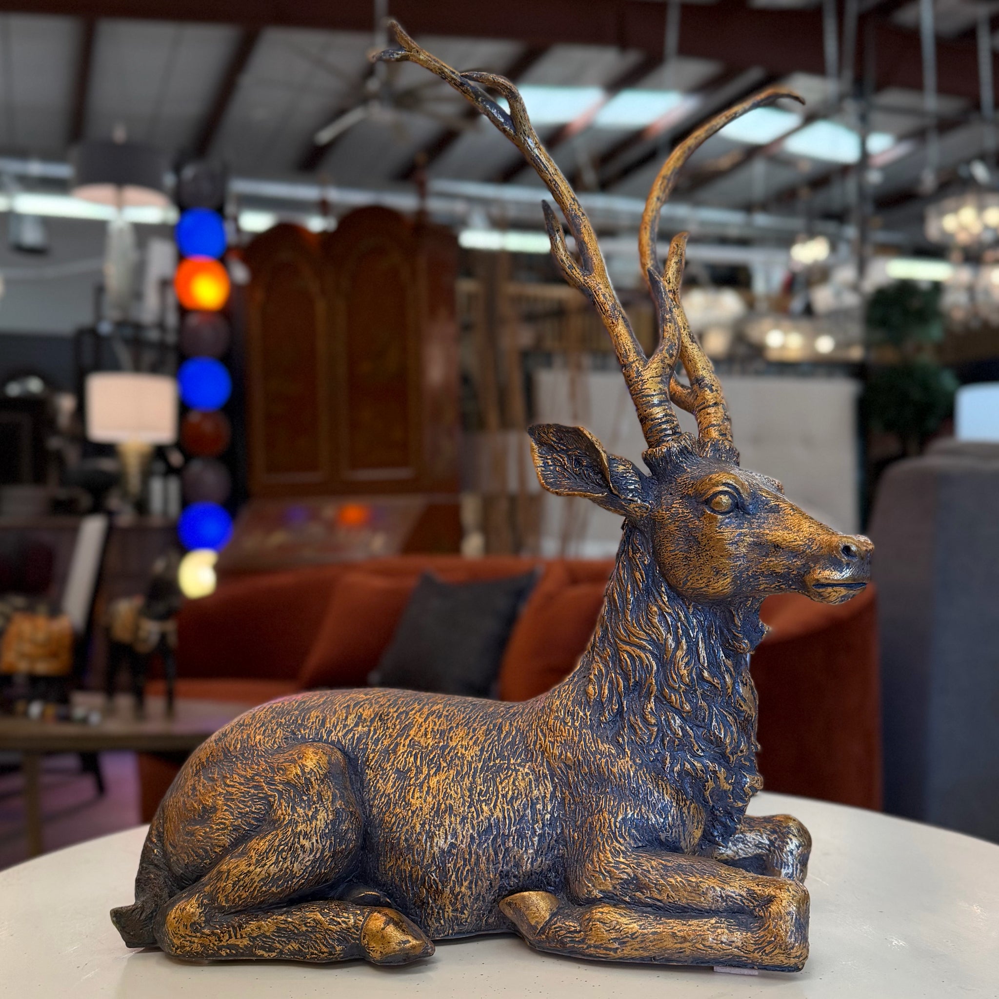 Mark Roberts Antique Gold Finish Deer 20"H