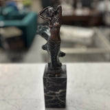 J. Erte Nude Bronze W/Drape 3x3x12.5