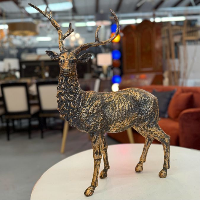 Mark Roberts Antique Gold Finish Deer 23"H