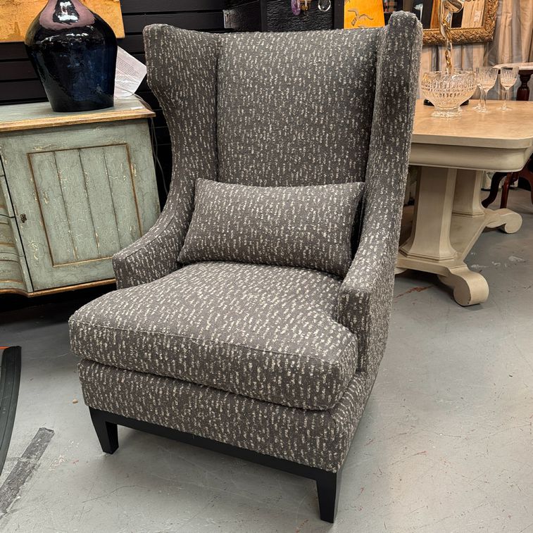 Custom Bernhardt Lee Jofa Modern Fabric Wingback Chair 32x37x46.5 NEW Final Sale