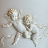 PAIR 1920's Bisque Porcelain & Bronze Vases 24.5"H