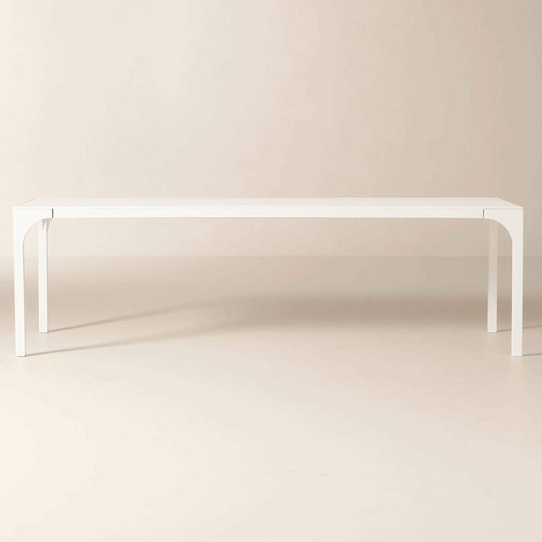 CB2 Aqua Virgo Rectangle White Dining Table 100X36X29.5