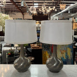 PAIR Stiffel Antique Nickel Genie Bottle Modern Lamps 26"H