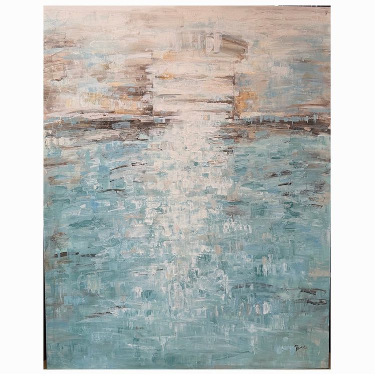 Blue/Brown Abstract Canvas Giclee' 40x50