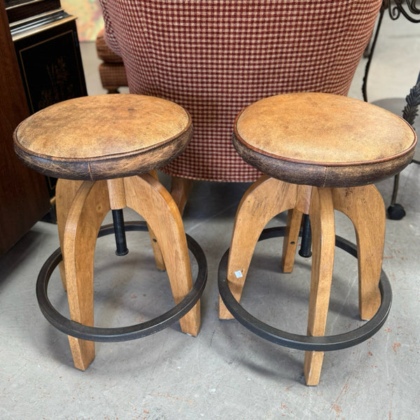 SET/2 Pottery Barn Gunner Backless Barstools