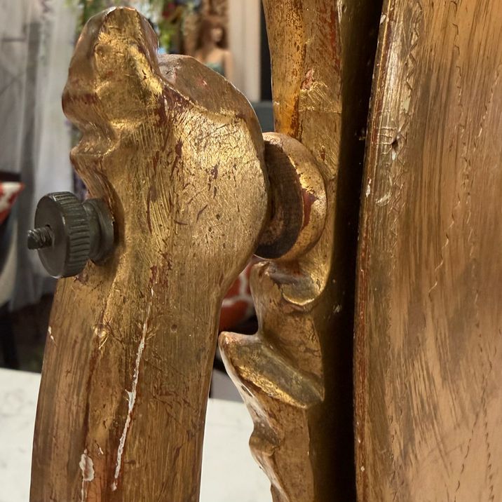 Antique Italian Gilt Wood Vanity Mirror 17x7x23.25