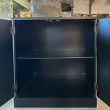Black W/White Leather & Silver Studs 2-Dr Chest 33x18x36
