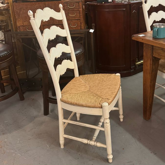Amish Wormwood Table W/8 Ladderback Chairs 106x40.5x30.5