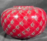 Murano Scottish Red & Green Vaso Puff Bowl 17x17x10