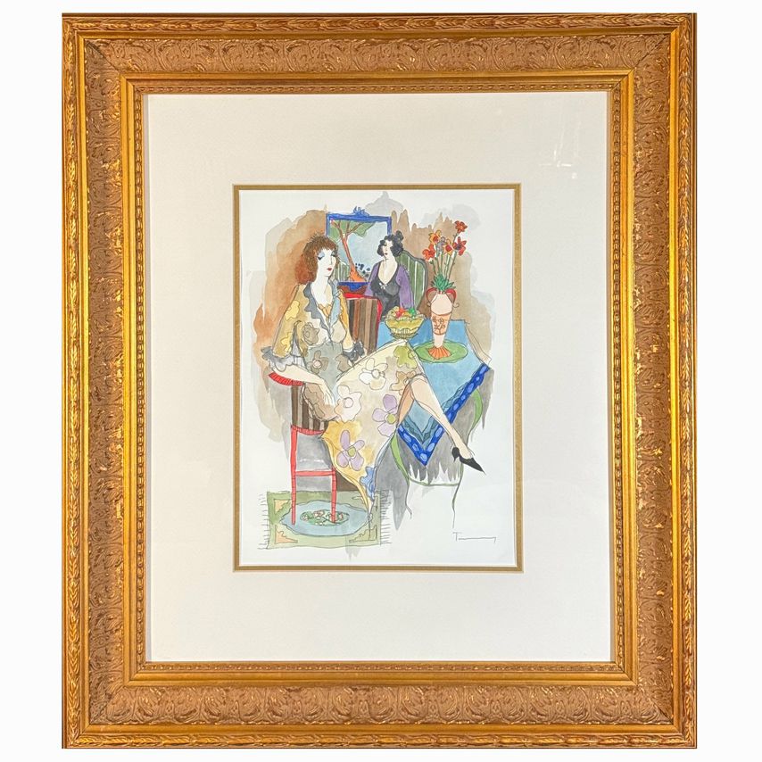 Original Signed "Untitled" Watercolor Painting by Tarkay W/COA 29"Hx24.5"W (16x1
