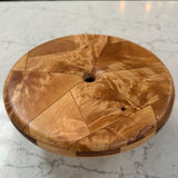 Handcrafted Figured Birch and Walnut Vase by David Miller 8"Dx3.25"H