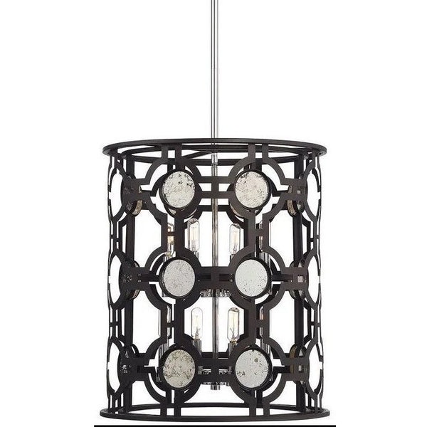 Chennel 8 Lt Bronze & Chrome Pendant Light 43.5"Hx19"D