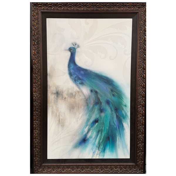 Framed Peacock Plumes Giclee' 48x72