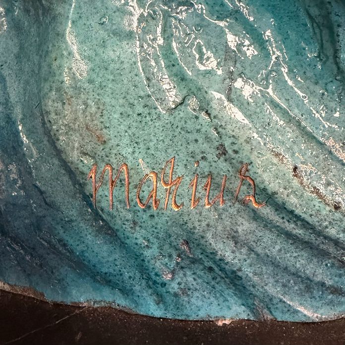 Signed Bronze Mermaid Swimming With Dolphins 17x11x17