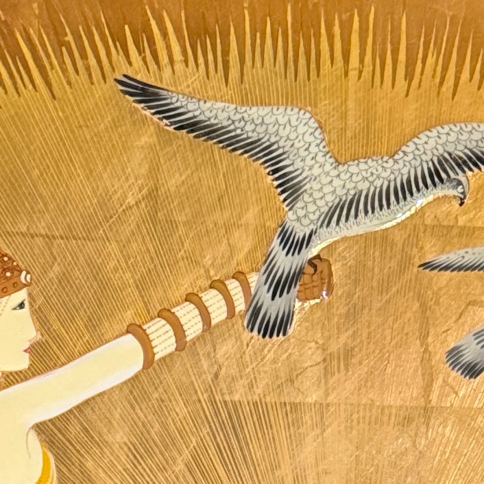 Erte' "Wings of Victory" Resin Coated Print on Board 35x35