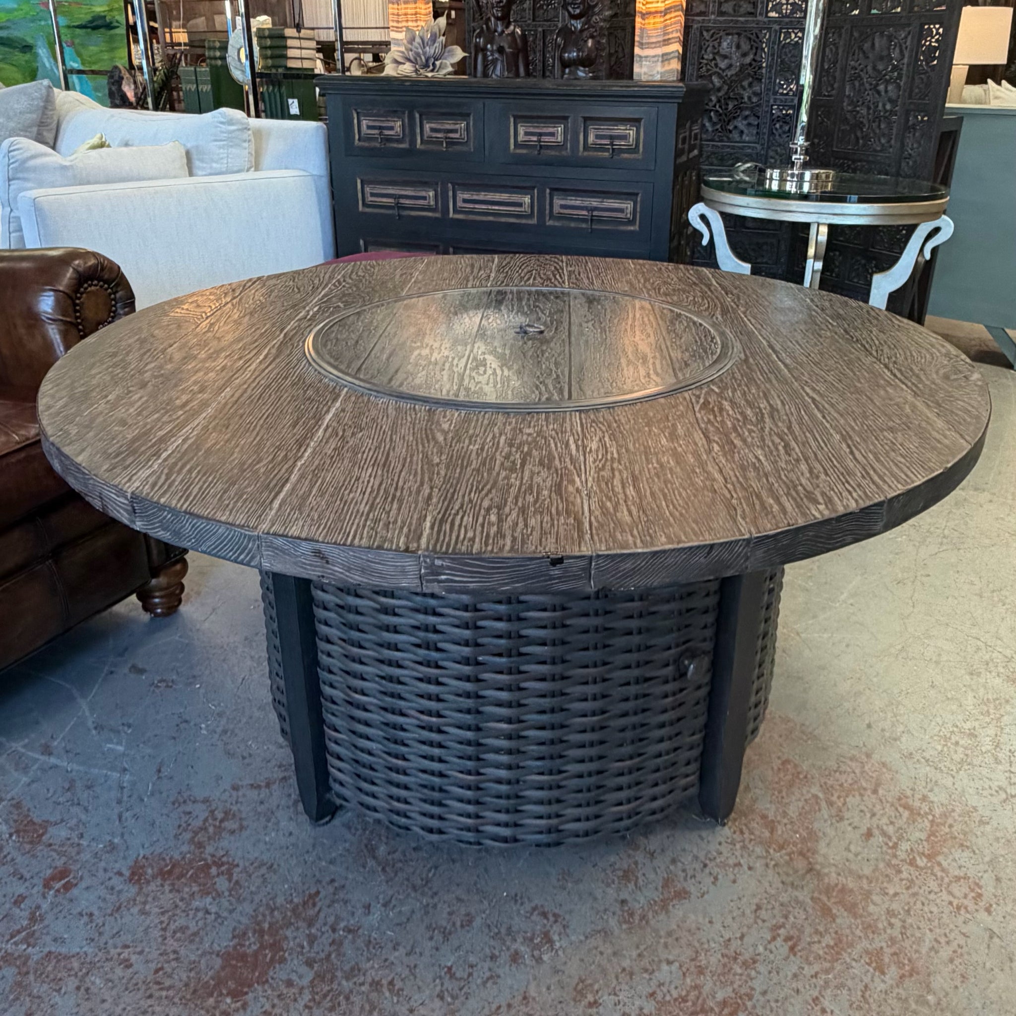 Pinecone Vale Fire Pit Table AS IS 48"D x 25"H