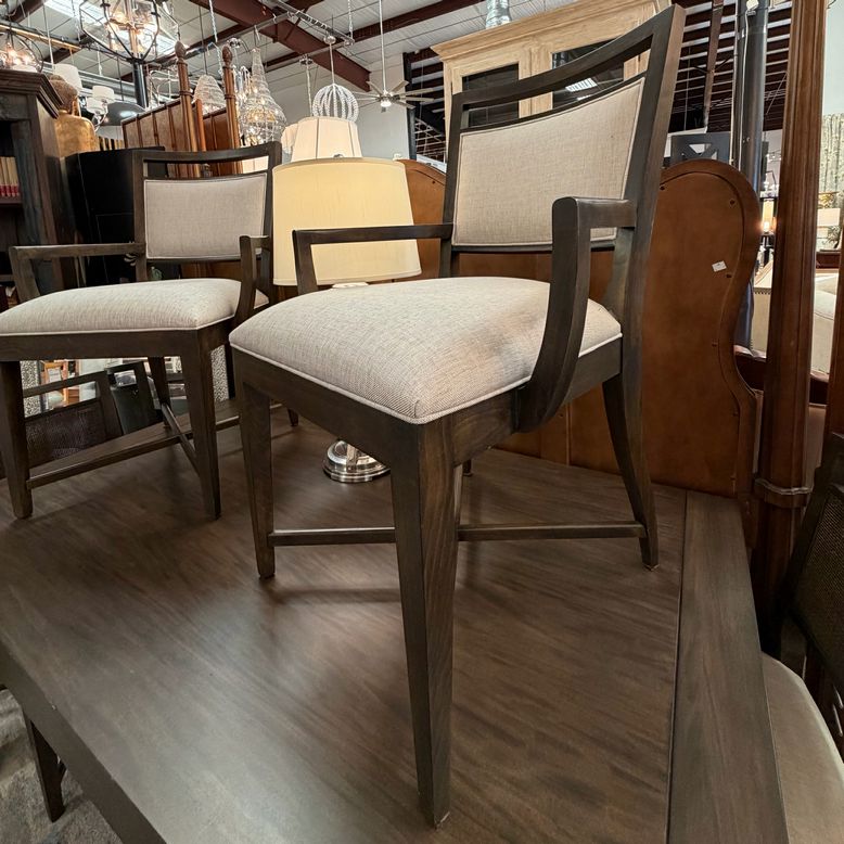 Ethan Allen Ryker Table W/2 Arm/4 Side Chairs 68x38x29.5