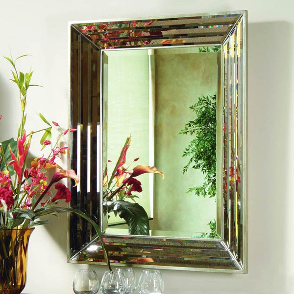 Bassett Stepped Bevel-Frame Mirror 30x41