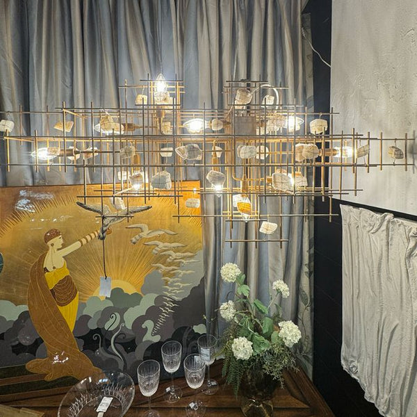 Kare Design Gold & Salt Stone Chandelier 50x10x20