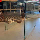 Late 19th Century 1/2" Glass Waterfall Side Table 22x28x28
