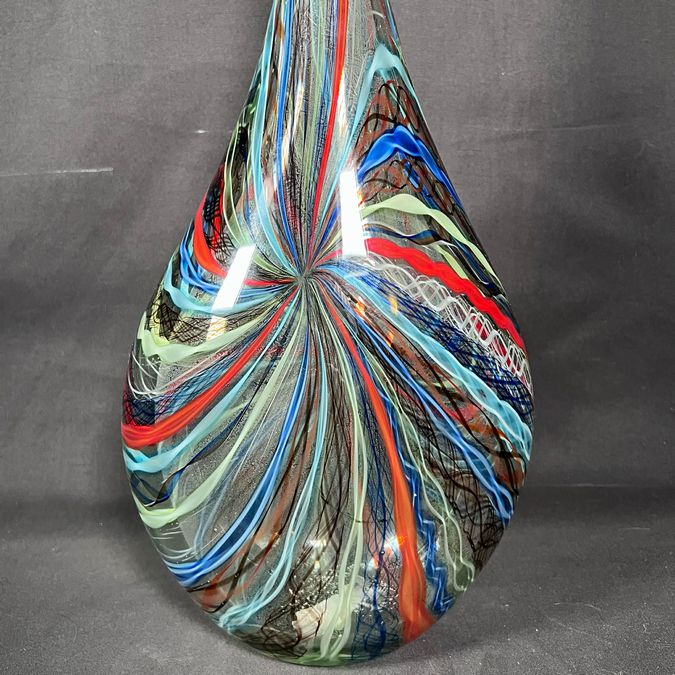 Viz Glass Hand Blown Multi-Colored Murano Sculpture 20"H