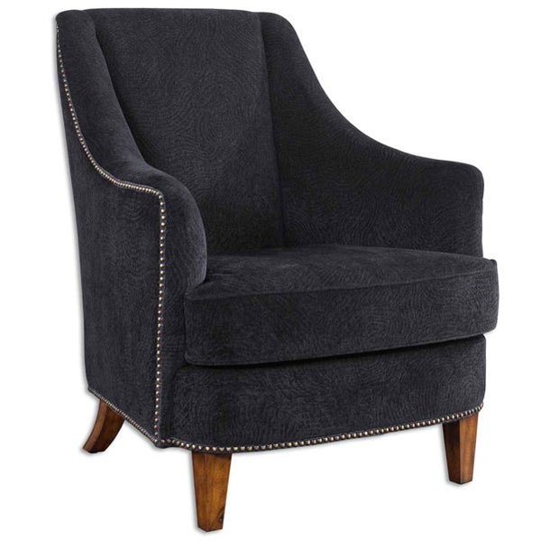 Uttermost Midnight Black NALA Accent Chair 31.5x35x38