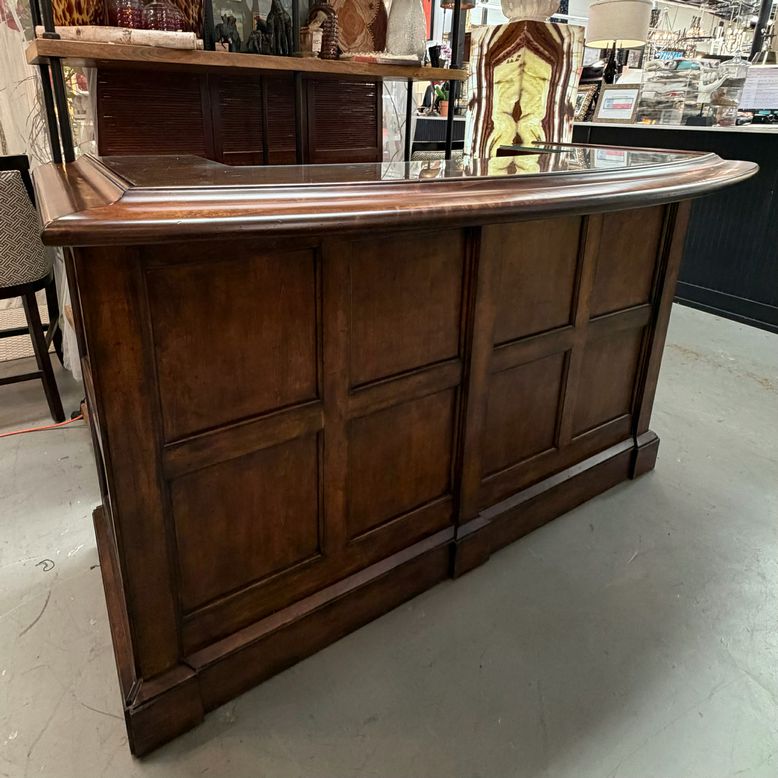 Bernhardt Glass Top Bar Cabinet 67x31x43