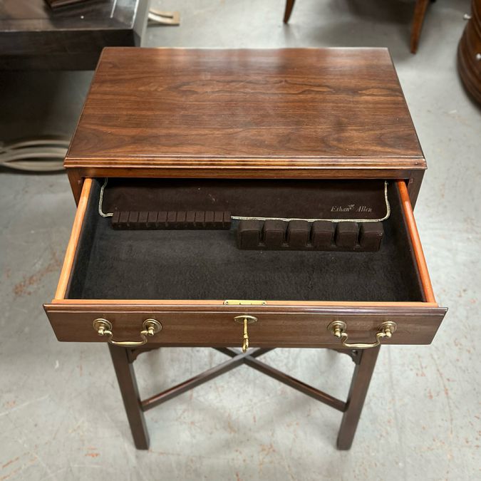 Ethan Allen Georgian Court 4-Drw Silver Chest 21x13x38