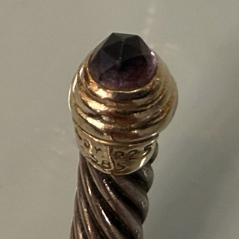 David Yurman SS/14K Amethyst Cable Classic