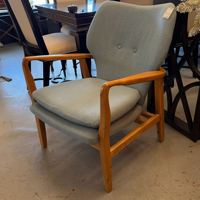 MCM Style Light Blue Arm Chair 24.5x30.5x33