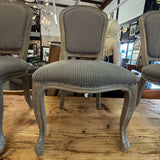 SET/6 Park Hill Grey Striped Lt Gray Washed Oak Chairs 21x22x39