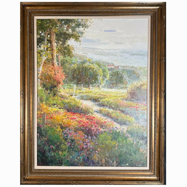 Framed Landscape Oil Painting by Frederico 37x47