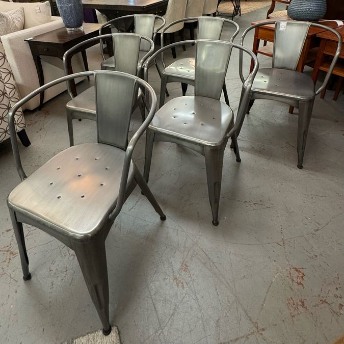 SET/6 Jackson Metal Tub Chairs 21x21x30