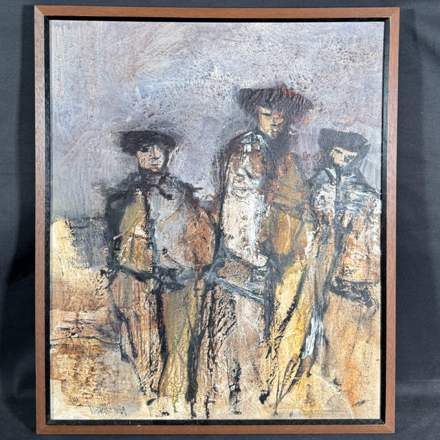 Original Oil Figurative Painting by Gino Hollander 1969 21.25x25.5