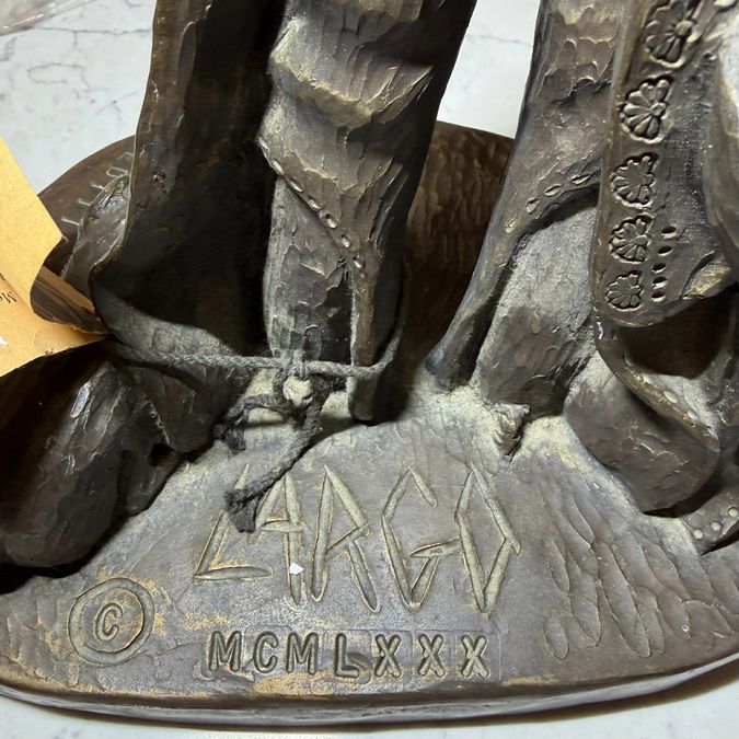 1980 Bronze by Largo "Pine Johnson & His Shadow Ole Brown" 507/5000 14"H