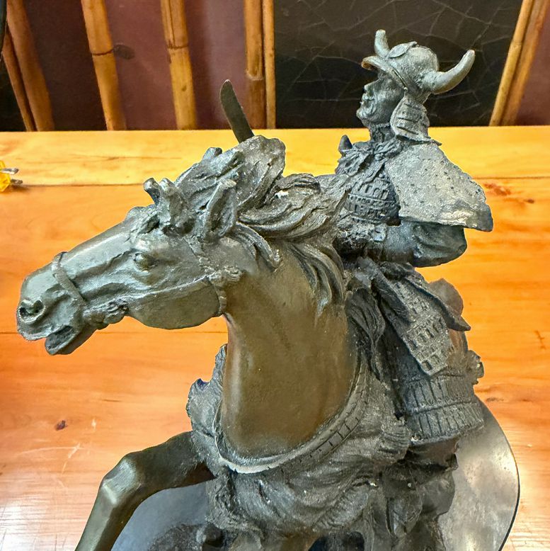Large Bronze Kamiko Asian Warrior Sculpture 10.5x5x11