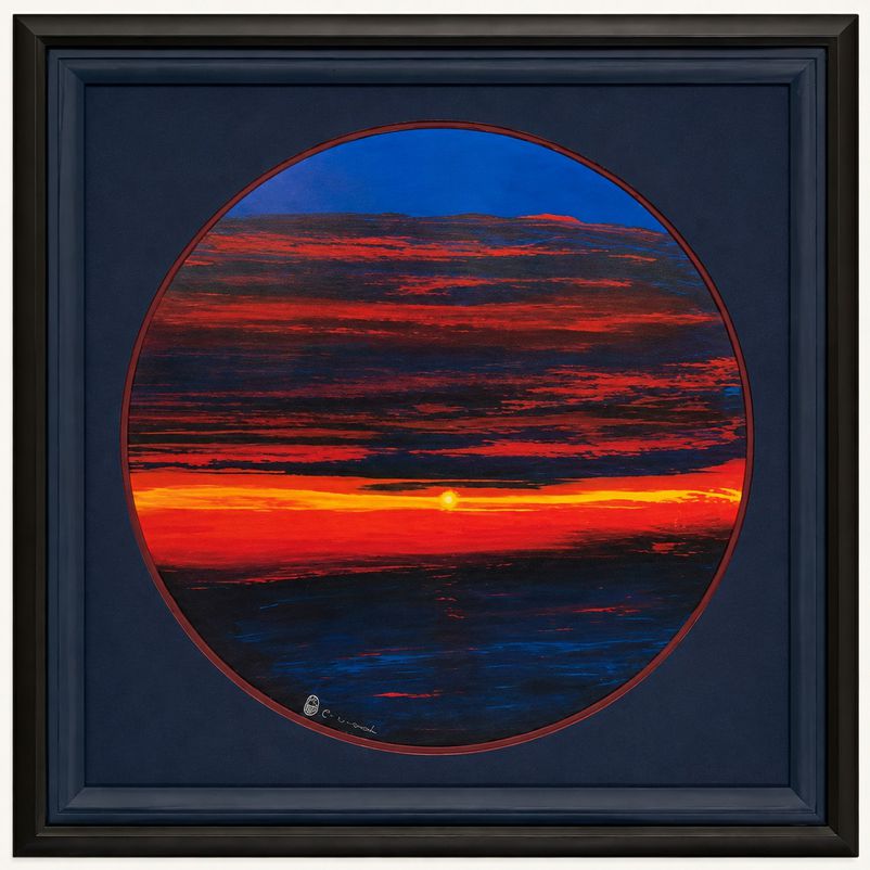 "The Sunset on the Gulf" Water Color Painting W/COA by Robert Wyland 45.5x45.5