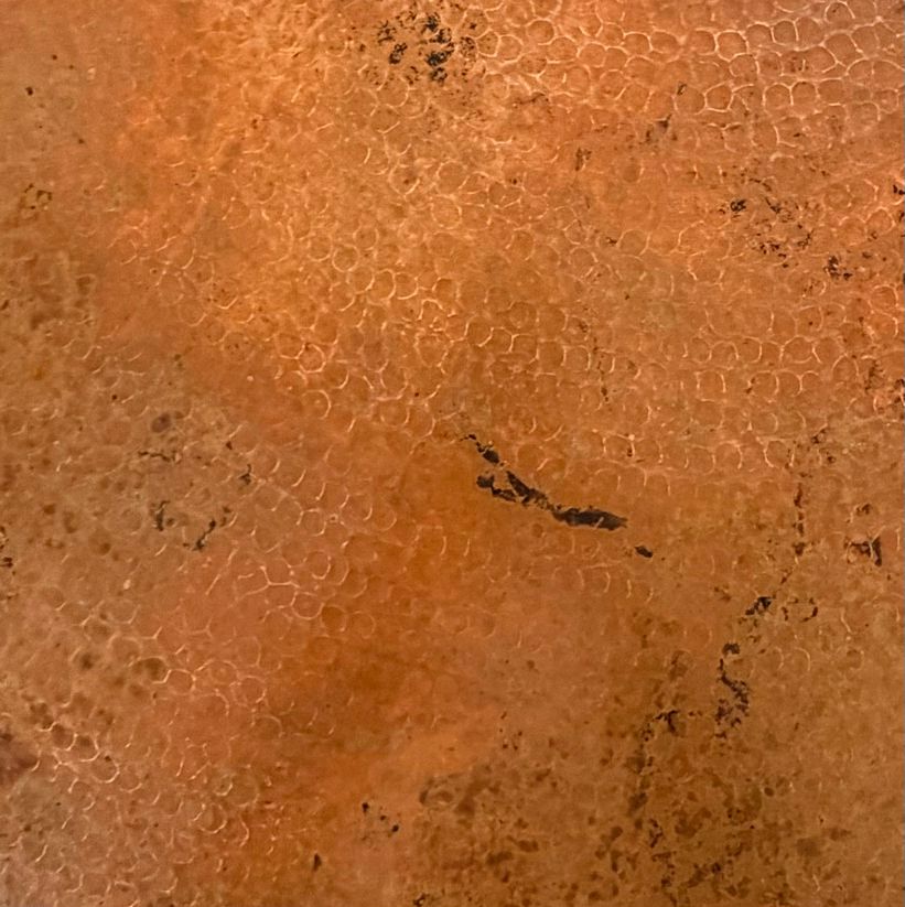 60" Round Hammered Top Dining Table W/Wrought Iron Base 60" Dia x 30.5"H