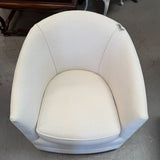 Custom Cream/Silver Swivel Chair 28x30x32
