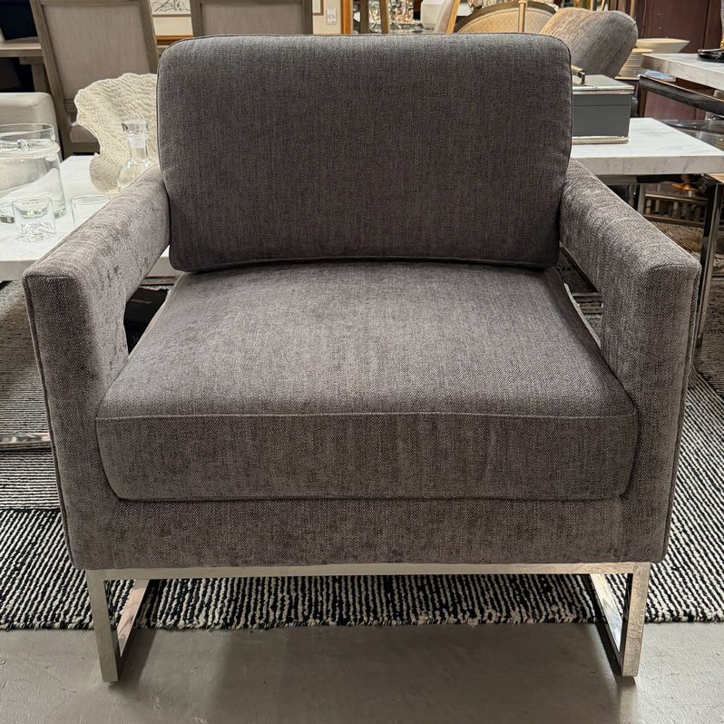 Sally Lynn Home Chair - Set PAIR of Edna Gray Velvet Accent Chairs