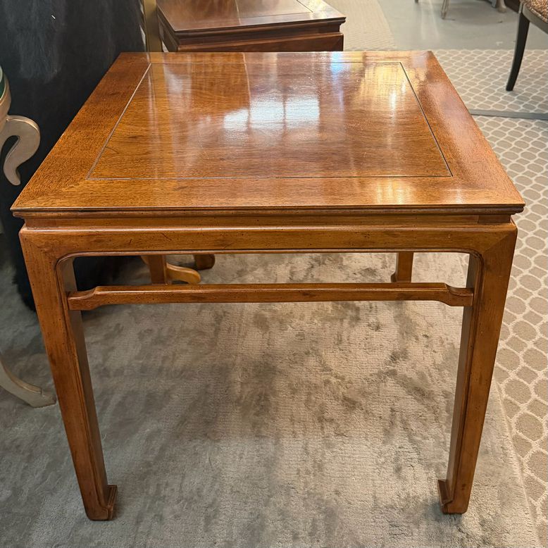 Henredon Ming-Style Walnut Side Table 26x26x25