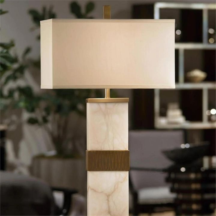 John Richard Corrinne Cassanova Alabaster Lamp 34.5"H